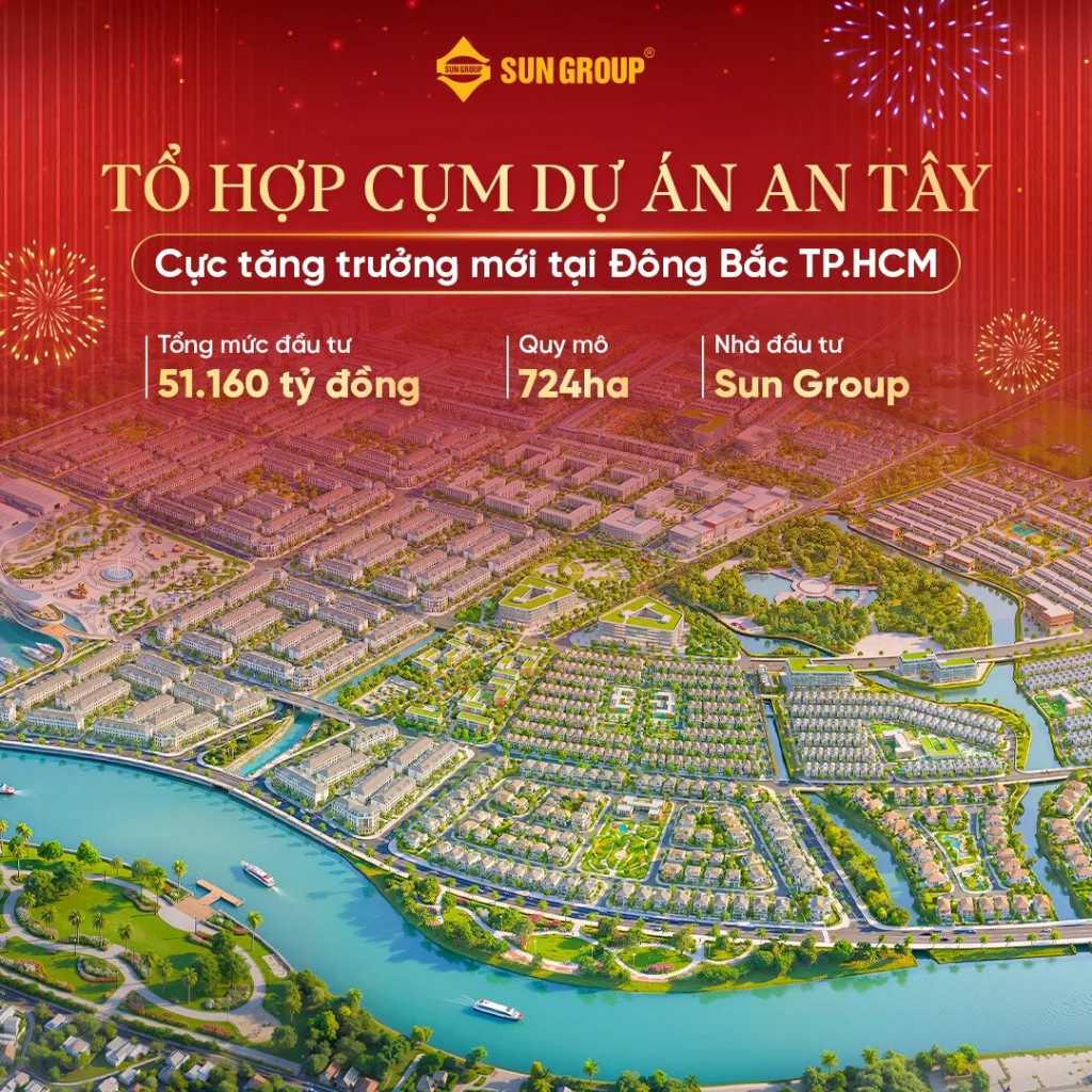 Tổ hợp dự án đô thị An Tây do Sun Group có tổng quy mô 724 ha