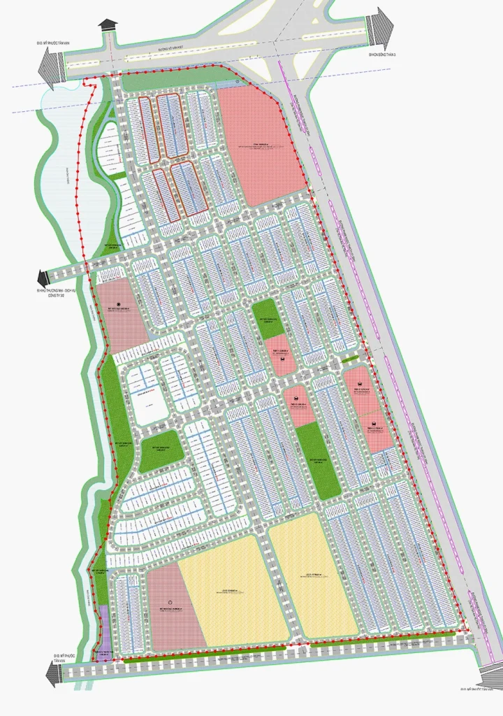 Sơ đồ phân lô dự án Tân Phú (43 ha) minh họa.