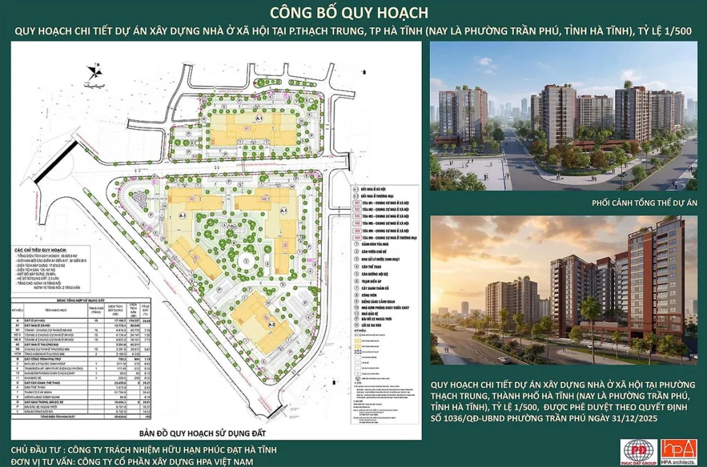 Quy hoạch chi tiết NOXH Phúc Đạt được công bố chính thức vào ngày 6/1/2026