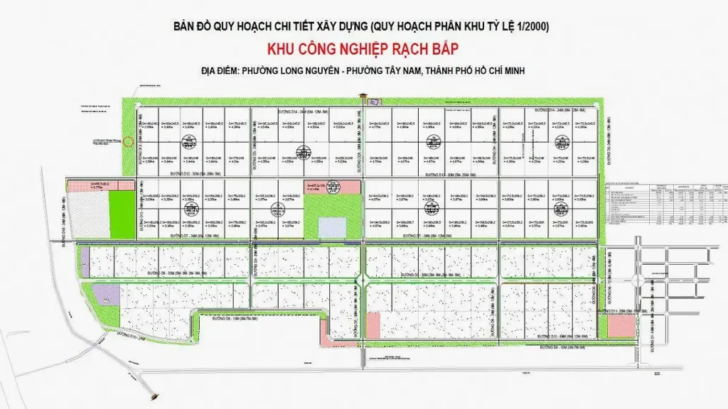 Bản đồ quy hoạch chi tiết xây dựng 1.200 Khu công nghiệp Rạch Bắp