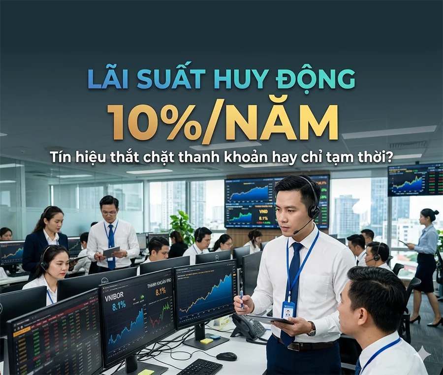 Lãi suất huy động 10%/năm: Tín hiệu thắt chặt thanh khoản hay chỉ tạm thời?