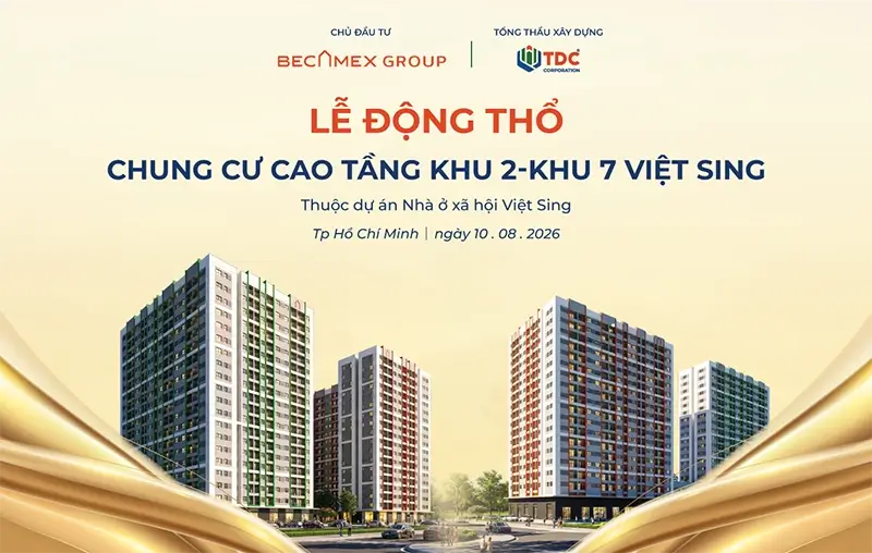 Lễ động thổ dự án chung cư NOXH Khu 2 - Khu 7 Vietsing