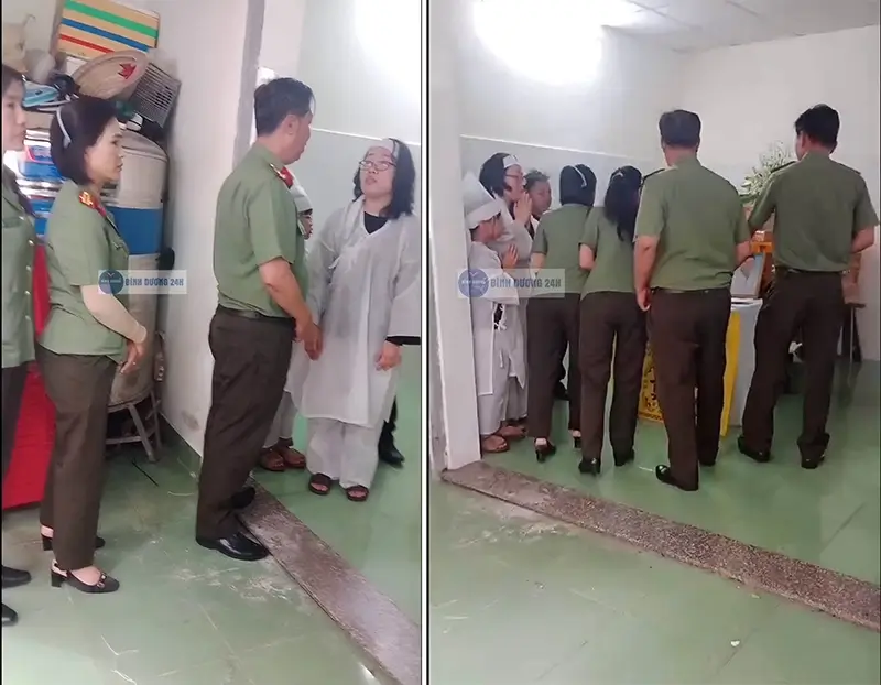 Công An địa phương cũng đến chia buồn cùng gia đình anh Lược