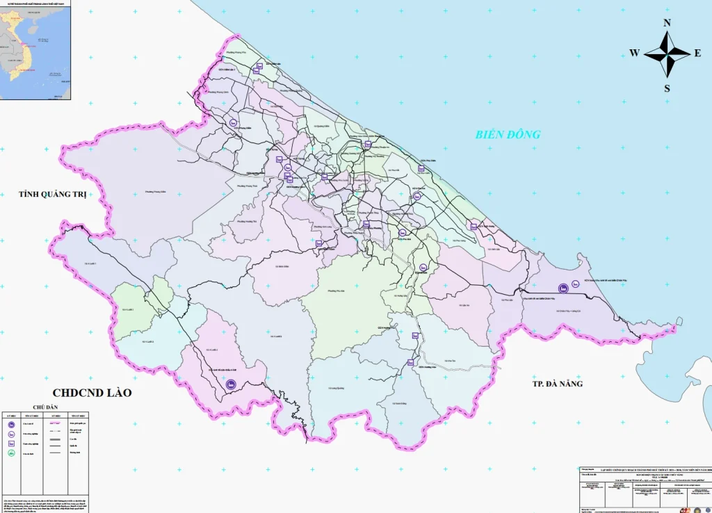 Sơ đồ phân vùng chức năng TP Huế đến năm 2030