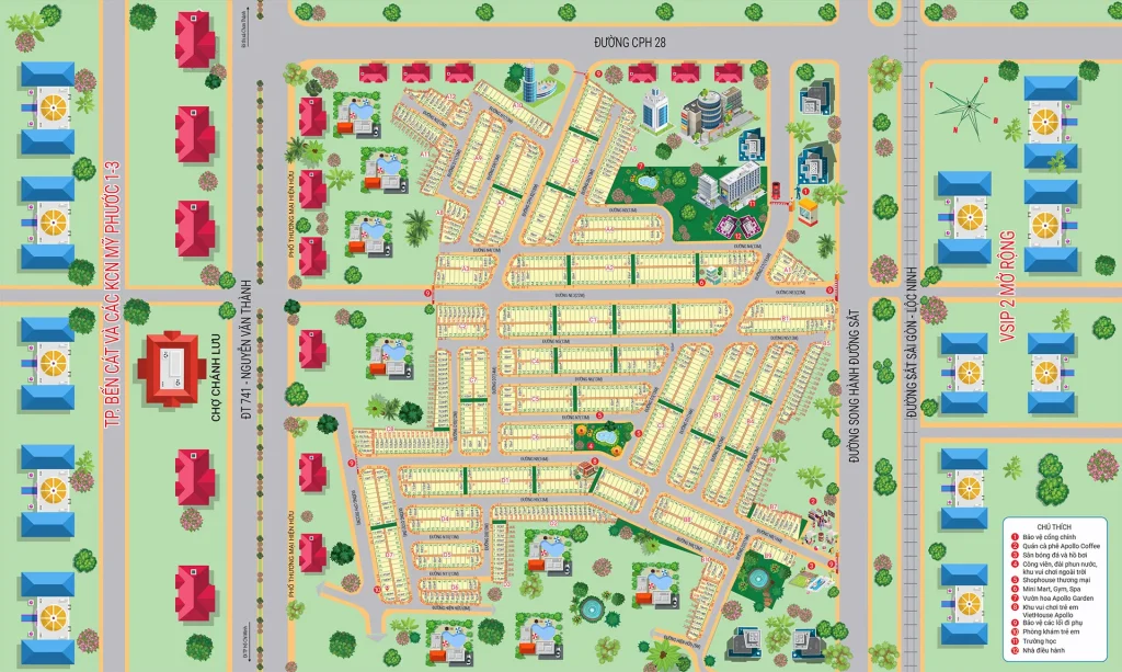 Bản đồ phân lô dự án Khu nhà ở Bình Minh