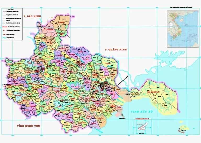 Bản đồ hành chính Thành phố Hải Phòng, file khổ lớn, bản chuẩn