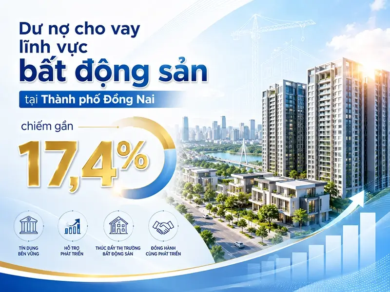 Dư nợ cho vay lĩnh vực bất động sản tại Thành phố Đồng Nai chiếm gần 17,4%