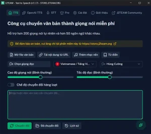Phần mềm chuyển đổi văn bản thành giọng nói miễn phí J2TEAM Text to Speech