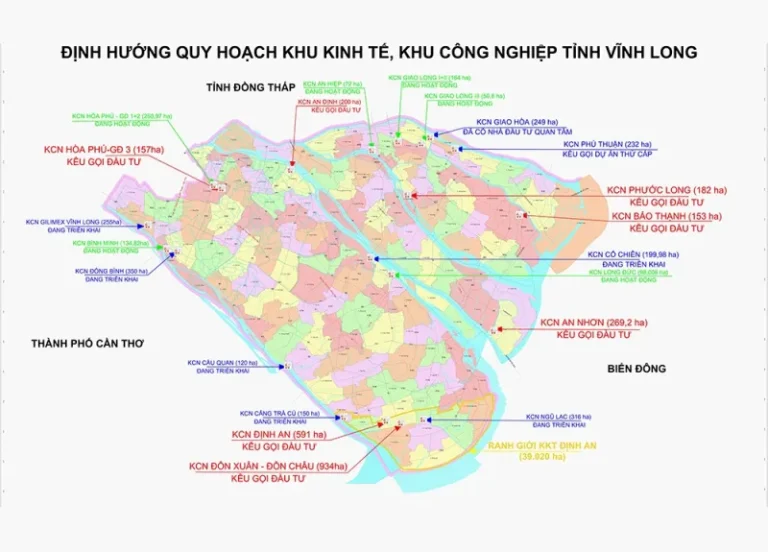 Danh mục Khu kinh tế, Khu công nghiệp, CCN tỉnh Vĩnh Long đến năm 2030