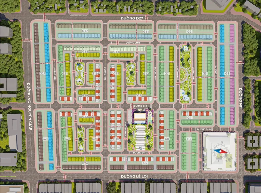 Bản đồ phân lô dự án Green City Thành phố mới Bình Dương