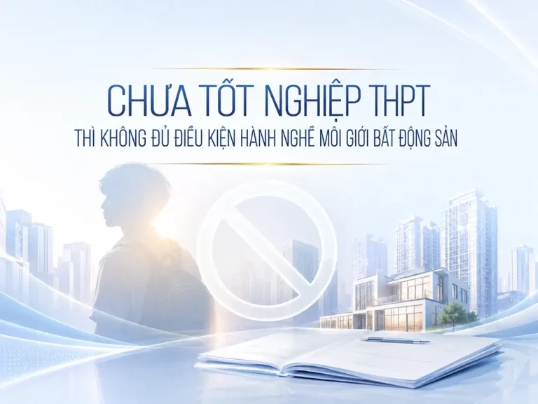 Chưa tốt nghiệp THPT thì không đủ điều kiện hành nghề môi giới bất động sản