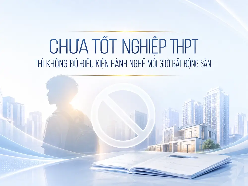 Chưa tốt nghiệp THPT thì không đủ điều kiện hành nghề môi giới bất động sản