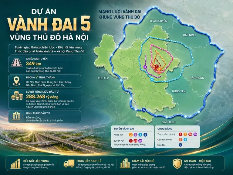 Thông tin chi tiết dự án Đường Vành đai 5 Vùng Thủ đô Hà Nội