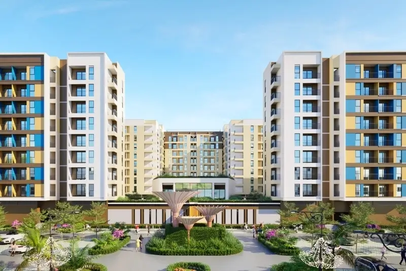 Kinetic Heights gồm 5 tòa chung cư cao 9 tầng