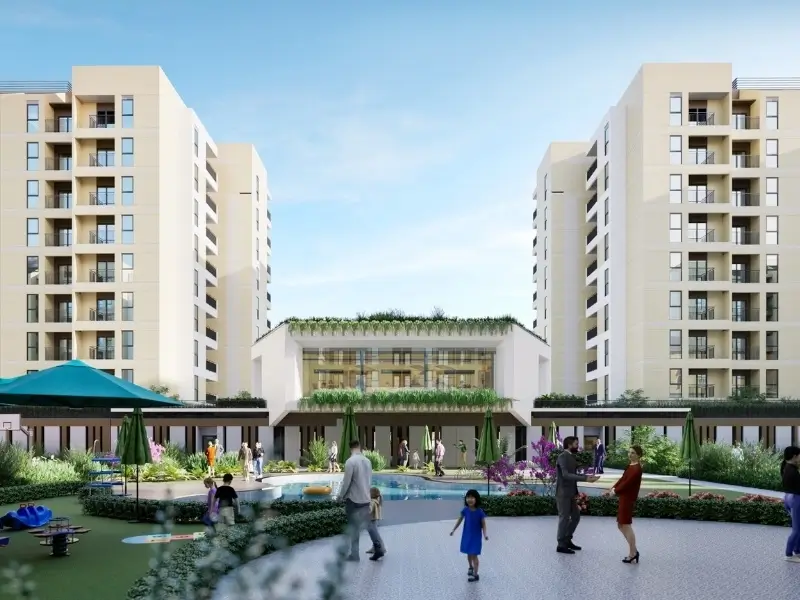 Tiện ích nội khu đa dạng gồm công viên vận động, khu vui chơi trẻ em, sân cầu lông, hồ bơi ...