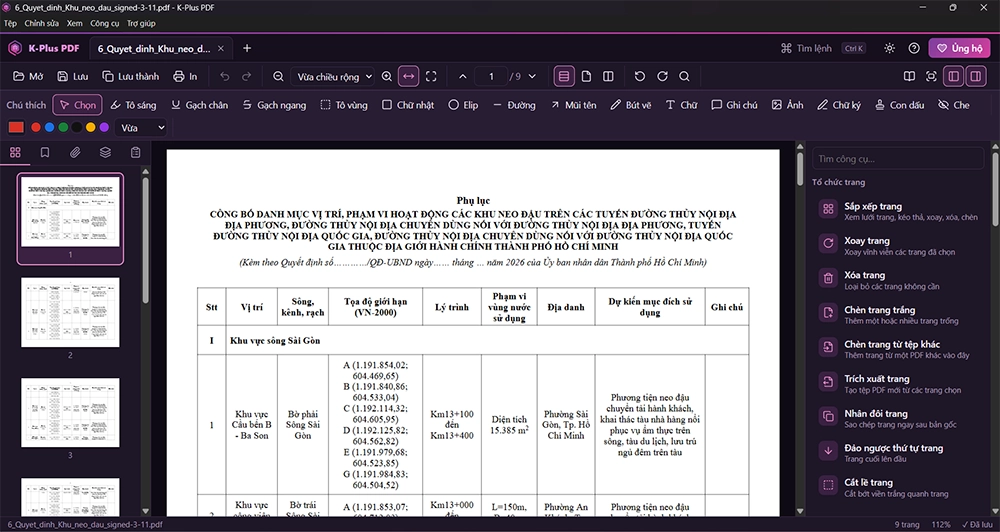 K-Plus PDF hỗ trợ tiếng Việt tốt (kể cả tìm kiếm không dấu)