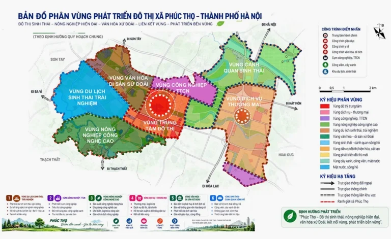 Quy hoạch chung xã Phúc Thọ (TP Hà Nội) đến năm 2045